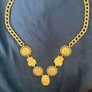 Gorgeous Mayan or Aztec themed necklace by French designer Leritz